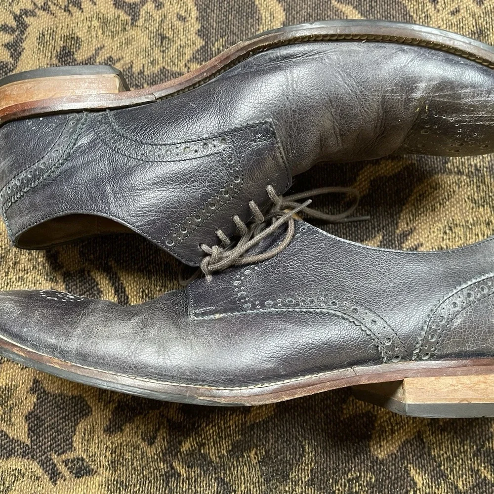 Cole Haan Williams Medallion 2 Lace Up Oxford Navy Blue leather Shoes Men's 9